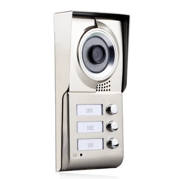 7'' wired color video door phone Intercom System 1 Doorbell Camera+3 Waterproof MonitorS For 3 Apartments/Family 811MMC13