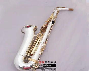 2017 New YANAGISAWA A-W037 Silver Plated Gold Key Saxophone Alto Sax Eb Tone with mouthpiece ,case,gloves