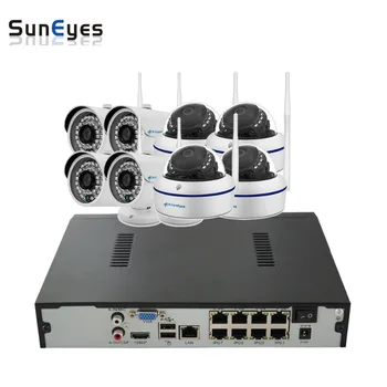 SunEyes SP-VK1881WD-E-POE 1080P Full HD 8CH IP CCTV Camera NVR Kit with Wifi POE 4pcs HD Bullet IP Camera+4pcs HD Dome IP Camera