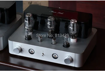 HI-END 300B Single-ended Class A 6N8P HiFi Stereo Tube Amplifier 8.5W*2 Silver Aluminum Chassis