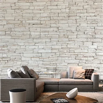 White Stone Tile Texture Brick Wall stone paper wallpaper PW327120424