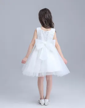 2017 Hot White First Communion Dresses For Girl Tulle Lace Infant Toddler Pageant Flower Girl Dress for Wedding and Birthday