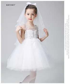 White First Communion Dresses For Girls 2017 Brand Tulle Lace Infant Toddler Pageant Flower Girl Dresses for Weddings and Party