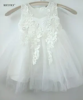 White First Communion Dresses For Girls 2017 Brand Tulle Lace Infant Toddler Pageant Flower Girl Dresses for Weddings and Party