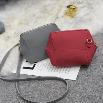 BARHEE Brand Design Women Crossbody Bags Mini Women Messenger Bag Faux Suede Leather Shoulder Shell Handbag for Girl Black Gray