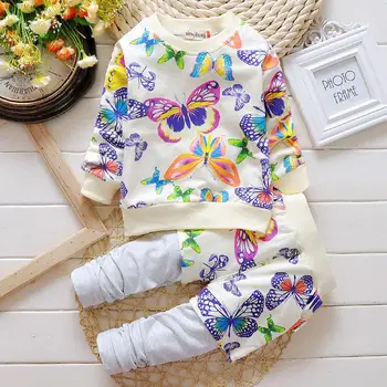 2016 spring autumn baby girl clothing set cotton print long sleeve Tops+pants 2 pcs baby set Infant Sets