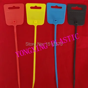 20pcs/bag marker cable tie 5*250 self-locking nylon66 94V-2 Zip tie black red yellow blue 4 color