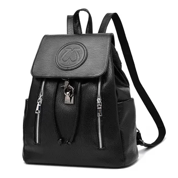 Women Backpack PU Leather Mochila Escolar School Bags For Teenagers Girls Top-handle Backpacks Fashion