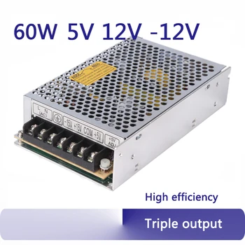 5V 12V -12V 60W Triple output switching power supply 110/220V AC to DC T-60B