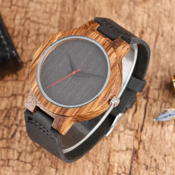 2017 Unique Hand-made Nature Wood Watches with Geunine Leather Band Gift for Men Women Relojes de madera