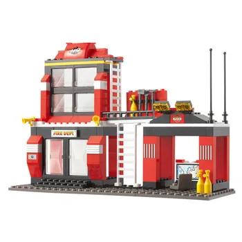 Sluban model building kits compatible with lego city fire 739 3D blocks Educational model & building toys hobbies for children