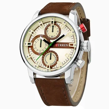 Mens watches top brand luxury CURREN 2016 3 ATM waterproof Quartz-watch businessmen's wrist watch clock, with gift box 8170