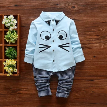 2016 new spring autumn korean fashion clothing set baby boy Gentleman shirt+kids pants brand toddler clothes