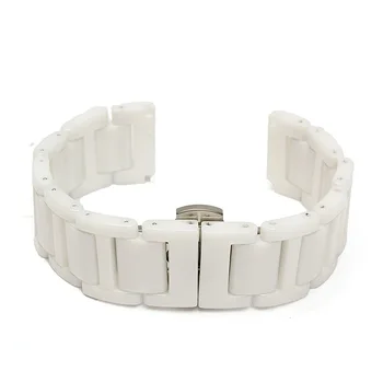 20mm 14mm Ceramic Watchband Watch Bands Link Strap Bracelet With Steel Butterfly Buckle Wristband Replacement Accessories