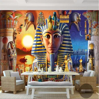 Beibehang 3D wallpaper mural decoration backdrop modern Egyptian Culture Ancient Civilization Art Restaurant Custom wallpaper