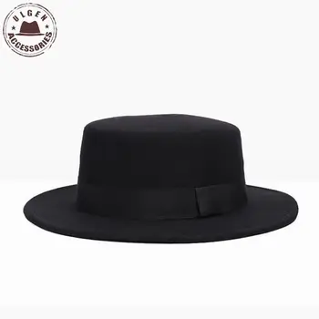 New Retro Wool Felt Pork Pie Hat BREAKING BAD Hat for Men Women Black Ribbon Band Bowler fedoras for men