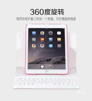 360 Rotation Ultrathin Wireless Bluetooth Keyboard For iPad Air 2 Seperate Portable Keyboard With Stand Smart Cover For iPadAir2