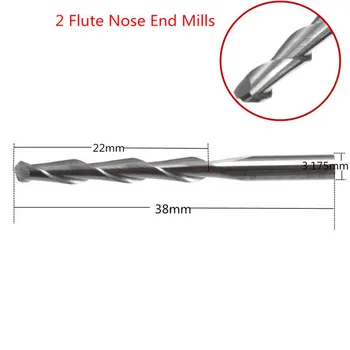 Router Bit  1/8 Inch 2 Flute Carbide Ball Nose End Mills Cutter Cnc Bit 22mm Cel