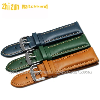 Top Fashion Soft Durable genuine cowhide Leather Men Women Watch Strap 18mm 20mm 22mm Rich color watchband