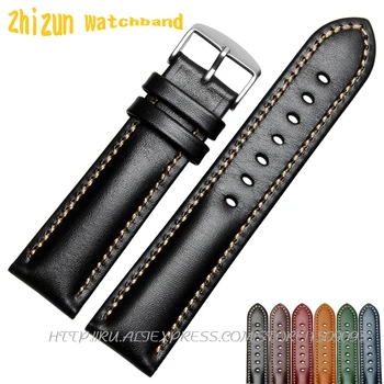 Top Fashion Soft Durable genuine cowhide Leather Men Women Watch Strap 18mm 20mm 22mm Rich color watchband