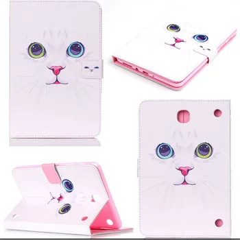 Fashion Painted Stand Function PU Leather case Cover For samsung GALAXY Tab A 8.0 SM-T350 T351 T355 tablet with card slot Y3D25D