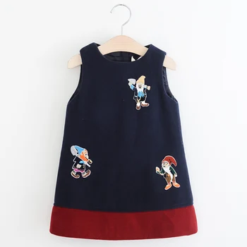 Baby Girls Dress Brand 2017 New Spring&Summer Girl Dresses Kids Clothes Cartoon Embroidery Cotton Dress Girls vestidos infantil