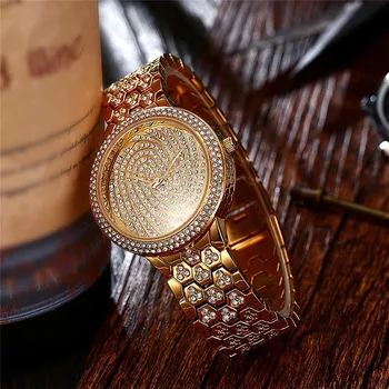 Stainless Steel Women Quartz Watches Golden Silver Dress WristWatches Luxury Bracelet Watch Gift For Ladies Clock