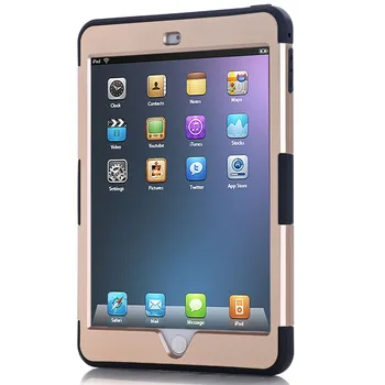 For Funda iPad Mini 4 Cover Shock-Absorption Silicone High Impact Resistant Hybrid Three Layer Armor Cover Case for iPad Mini 4