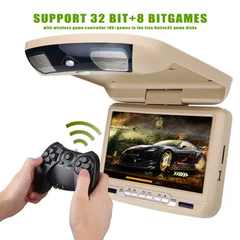 9 inch Roof Mount Car DVD Player with USB SD MP5 IR FM Transmitter,Wireless games