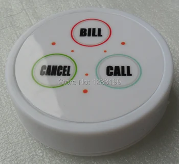 Emergency call button for elderly with 3 buttons(call bill cancel), Wireless Call Button for Pager System( One set=10 pcs)