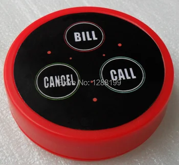 Emergency call button for elderly with 3 buttons(call bill cancel), Wireless Call Button for Pager System( One set=10 pcs)