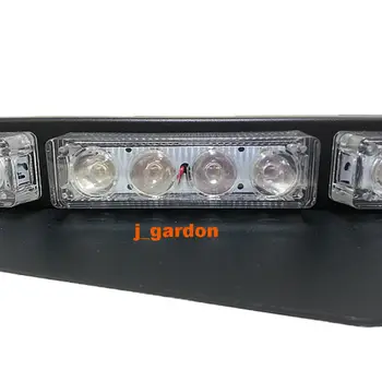 2 x 12 LED 3 Watt Car Truck Emergency Beacon Light Exclusive Split Visor Deck Dash Hazard Strobe Warning Green LightBar