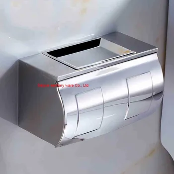 Wide Bathroom Banheiro Accessories 304 Stainless Steel Toilet Paper Holder WC Cover with Ashtray Roll Tissue Rack Shelf