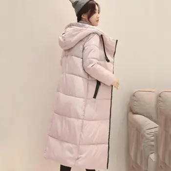 2016 winter cotton coat women's jacket long hooded cotton parka x-long thick women clothing loose jacket kp1298