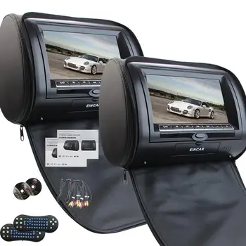 A Pair of Car Headrests 7 Inch Dual DVD Player for Car Support USB SD IR FM Transmitter Car Monitor USB FM TV Game IR Remote