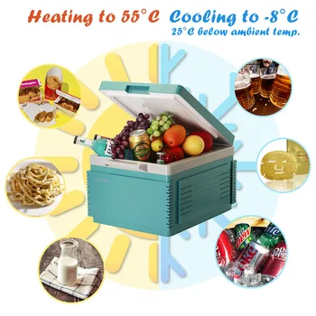 Camping Auto Refrigerator Portable 12V 12L Mini Fridge with Built-in Battery and Bluetooth ABS Cooler and Warmer FR-122A