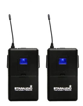 STARAUDIO Pro 2 Channel Wireless PA DJ Church Stage Show Dual UHF Headset Microphones Mic System SMU-0202B