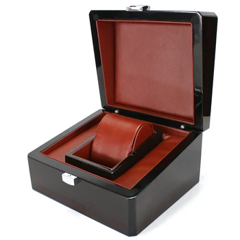 High grade lacquer wood jewelry collection gold bar hardcover watch packing box