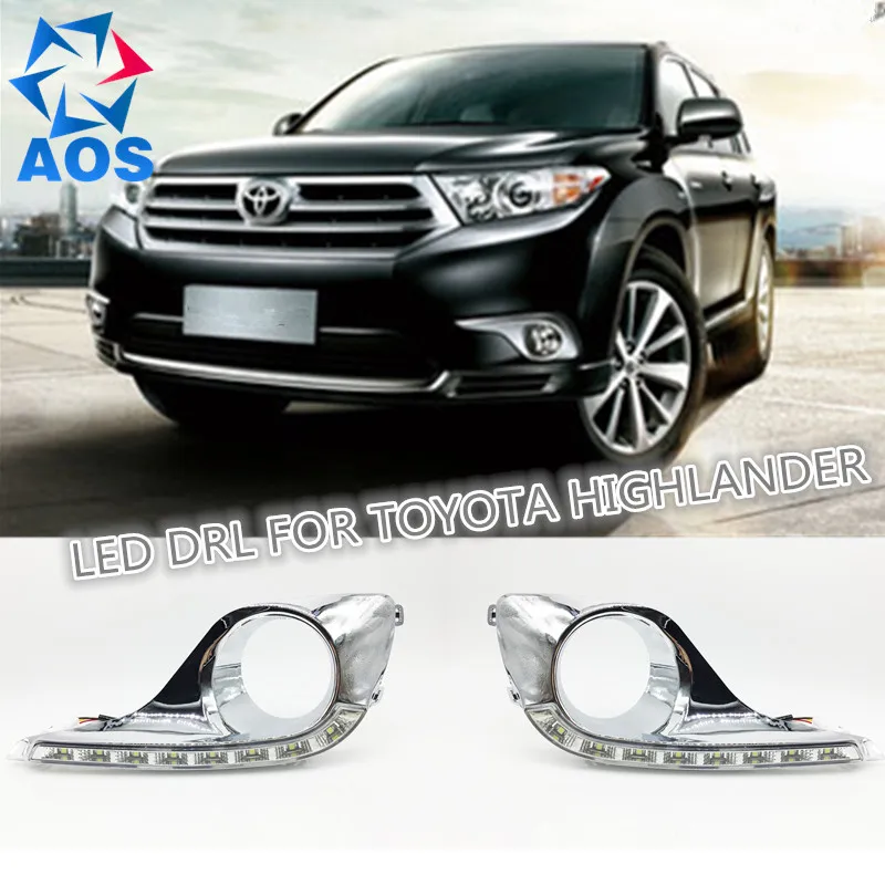 Turn off and dimming Car styling daylight LED DRL Daytime Running Lights for Toyota Highlander 2012 2013