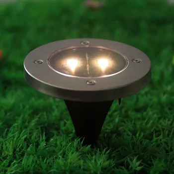 4pcs 2 LEDs Solar Lamp Powered Ground Light Outdoor waterproof Garden Landscape Lighting Pathway Stairway Black Base 9S
