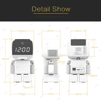 ZB960P Wireless Robot IP Camera Wi-fi WIFI Clock Camera Support 128G Network Night Vision Security CCTV Remote 1.3MP
