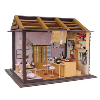 Assemble DIY Doll House Toy Wooden Miniatura Doll Houses Miniature Dollhouse toys With Furniture LED Lights Birthday Gift 3827