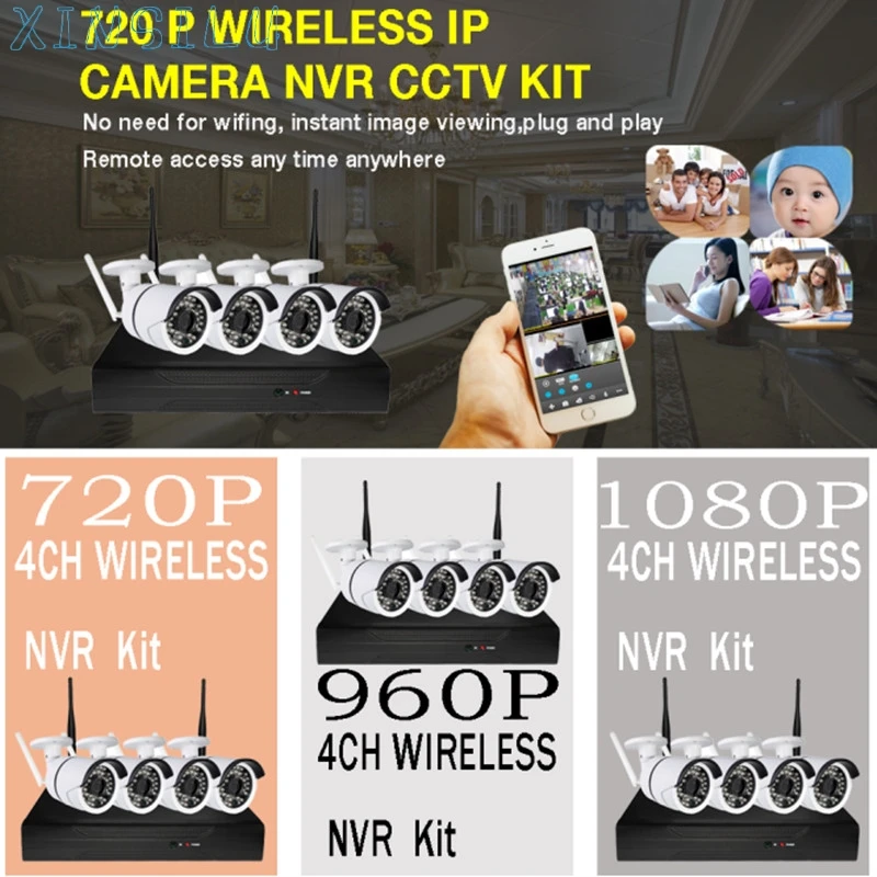 2017 Popular 4CH Wireless NVR Kit 960P Smart Home Security steward CCTV Camera Superior Quality Mar2
