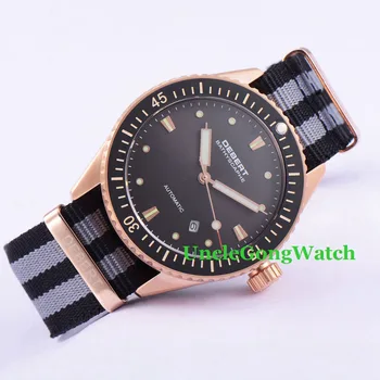 Debert 43mm Rosegold Case Black Dial Luminous Watches Sapphire Glass Orologio Miyota Mov't Mens Automatic Relojes DT7032RBT