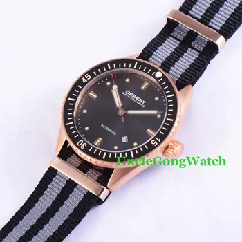 Debert 43mm Rosegold Case Black Dial Luminous Watches Sapphire Glass Orologio Miyota Mov't Mens Automatic Relojes DT7032RBT