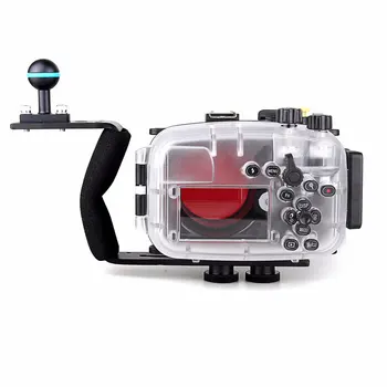 Meikon 40m/130ft Waterproof Underwater Camera Housing Case for A6300 w/ 16-50mm Lens + Aluminium Diving handle +67mm Red Filter