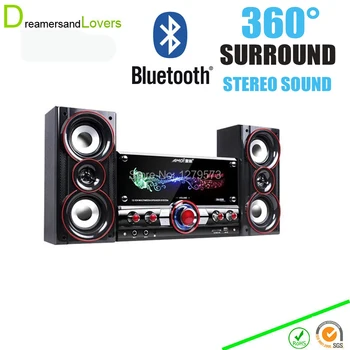 Bluetooth 2.1 Stereo Sound System Streaming Speakers With Subwoofer Hi-Fi Loud Speaker with SD Card, USB, AUX For Smartphones PC