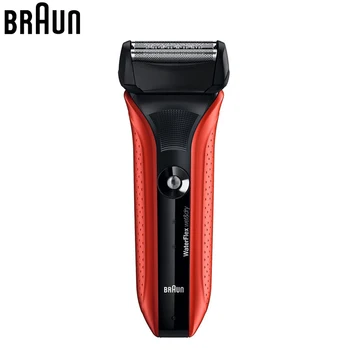 Braun Electric shavers Waterflex Wet & dry Wf2s Rechargeable Safety Red Shaver Shaving Razor Fully Washable with swivel head