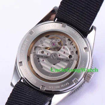 Debert 41mm Sapphire Glass Watch Green Fabric Strap Miyota Movement Automatic Armbanduhr Blue Rotatable Ceramic Bezel Relojes