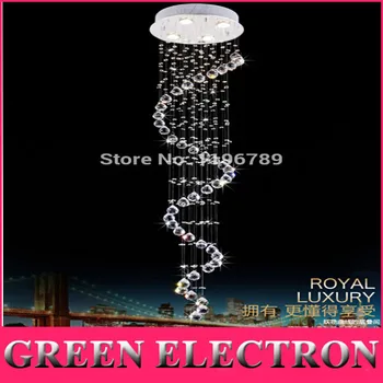 Luxury Lustre Ceiling Lamp Luster Duplex Spiral Stairs K9 Crystal Chandeliers Ceiling Chandelier with LED Bulb GU10